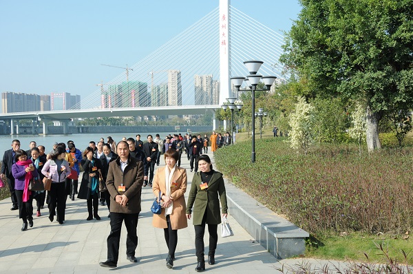 人大代表参观芹洋湿地公园